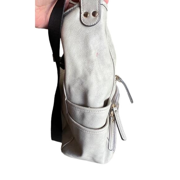 Kate & Alex Cuffaro Cream Italian Design Canvas & Nylon Crossbody Purse Bag - Picture 11 of 12